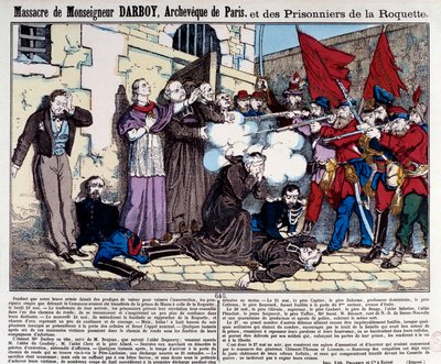 Kommune i Paris: Massakren af Monsignor Darboy (1813-1871), Archeveque of Paris og fangerne af Roquette den 24. maj af French School