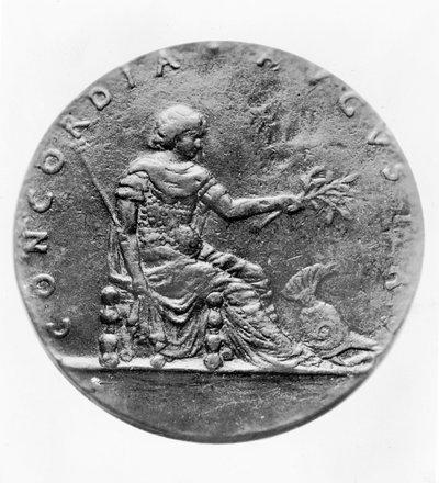 Concordia, på bagsiden af en medaljon, der viser Louis XI (bronze) af French School
