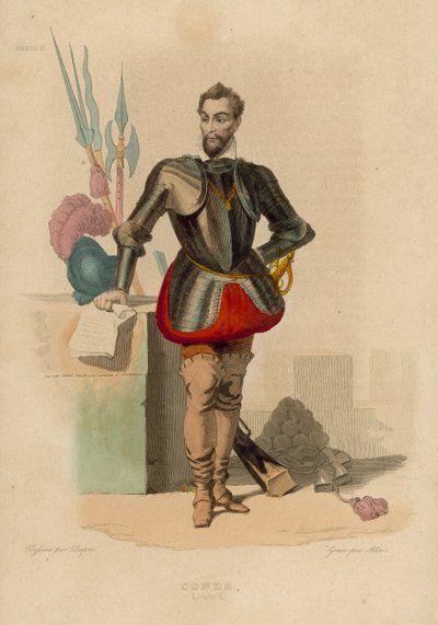 Conde, Louis I (farvet gravering) af French School