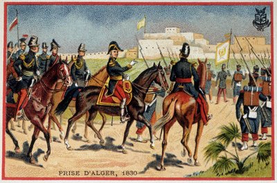 Erobringen af Algeriet: Marechal de Bourmont (Louis Auguste, greve af Bourmont) (1773-1846) ved indtagelsen af Algier af French School