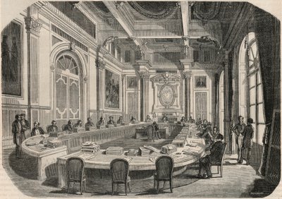 Statsrådet - Udvalgsrum - Indgravering i "Tableau-de-Paris" af Edmond Texier 1852 af French School