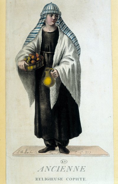 Koptisk nonne i Egypten i det 18. århundrede af French School