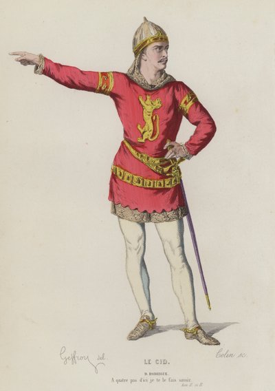 Corneille, Le Cid, Akt II, Sc II (farvet gravering) af French School