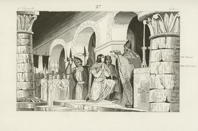 Coronation of Louis III and Carloman as Kings of West Francia, 879  af French School