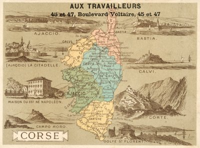 Korsika (chromolitho) af French School