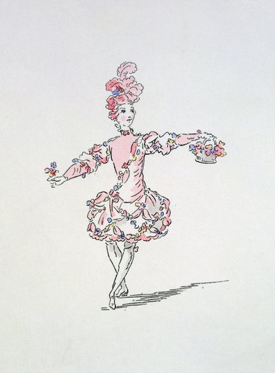 Kostumedesign til en ung egypter som forår i Les Fetes de LHymen (håndfarvet gravering) af French School