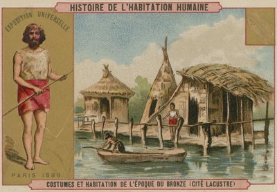 Kostume og søboliger fra bronzealderen (chromolitho) af French School