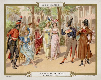 Kostume i 1800 - merveilleuse (chromolitho) af French School