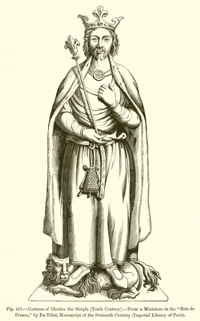 Kostume af Karl den Enfoldige af French School