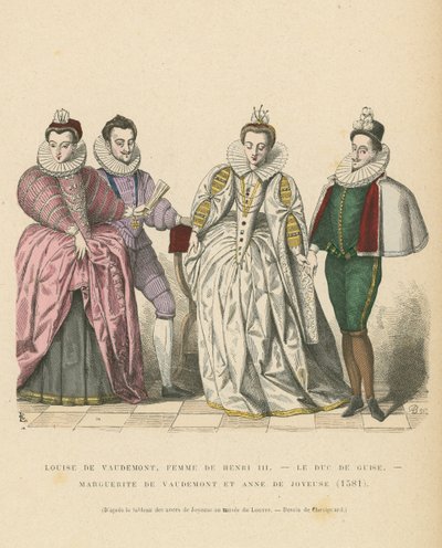Costume of the French nobility, 1581  af French School