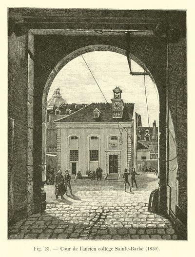 Gården til det tidligere Sainte-Barbe-kollegium, 1830 af French School