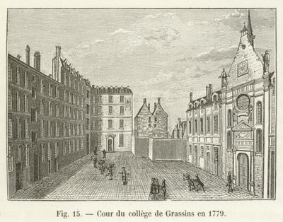 Gården til college of Grassins i 1779 af French School
