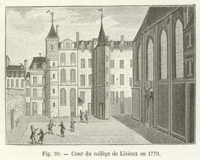 Gården til kollegiet i Lisieux i 1779 af French School