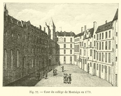 Gården til kollegiet i Montaigu i 1779 af French School