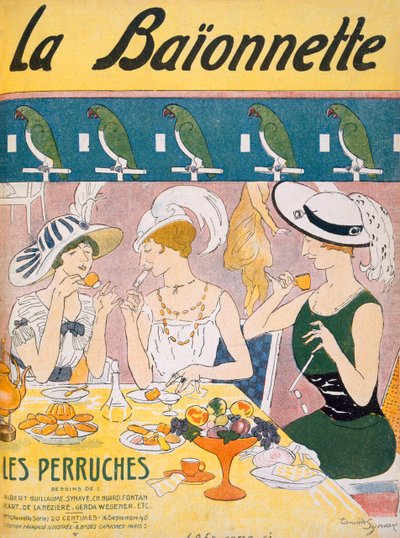 Forsideillustration fra magasinet La Baionnette, 1914-18 af French School