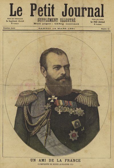 Forside af Le Petit Journal, 14. marts 1891 af French School