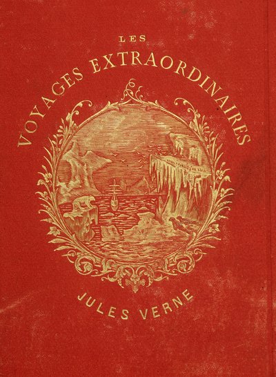 Cover af samlingen "" Les Voyages Extraordinary"" af Jules Verne. Slutningen af det 19. århundrede. af French School