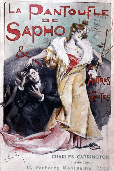 Omslag til den populære roman "" Saphos tøffel og andre fortællinger"", red. Carrington, Paris, slutningen af det 19. århundrede - B.N. af French School