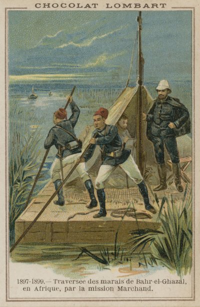 Krydser marsken i Bahr-el-Ghazal i Afrika af French School