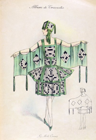 Krydsord Fancy Dress kostume, ca. 1920 af French School