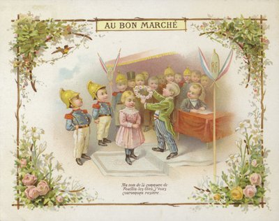Kronende pige med ring af blomster af French School