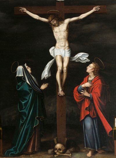 Korsfæstelse. Triptykon af Aubery af French School