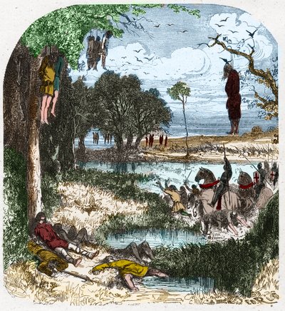 Crusade des Pastoureaux i 1251: Crusade de "petite gens", bønder; det blev provokeret i 1251 af Saint Louis fangenskab under det syvende korstog. Indgravering i "Histoire De France En Cent-malerier af Paul Lehugeur" 1891. af French School