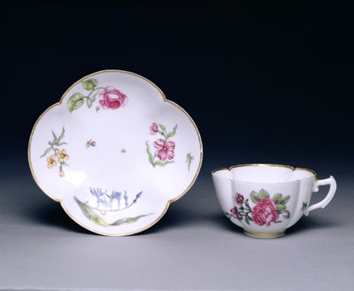 Kop og underkop, Vincennes, ca. 1745-52 (porcelæn) af French School