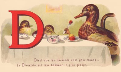 D: Gud! de ænder er grådige! Dinette er deres største lykke! af French School