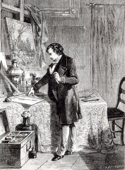 Daguerre opdager lysfølsomheden af sølviodid i 1831 af French School