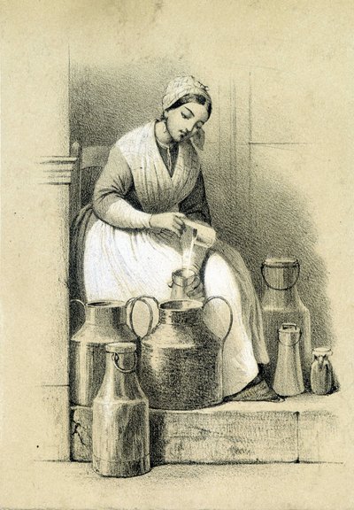 Mejeri, Frankrig, v.1855 af French School