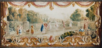 Dance in a Park, Aubusson Tapestry Workshop, ca. 1782 (uld og silke) af French School