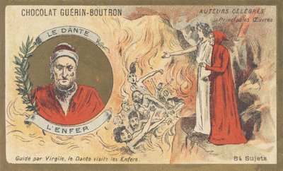 Dante Alighieri, kendt som "Dante" (1265-1321), florentinsk digter, forfatter, tænker og politiker, forfatter til "Helvede" af French School