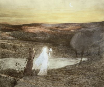 Dante og Beatrice, fra LEstampe Moderne, udgav Paris 1897-99 af French School