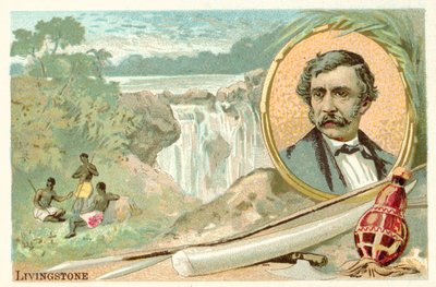 David Livingstone, skotsk missionær og opdagelsesrejsende (chromolitho) af French School
