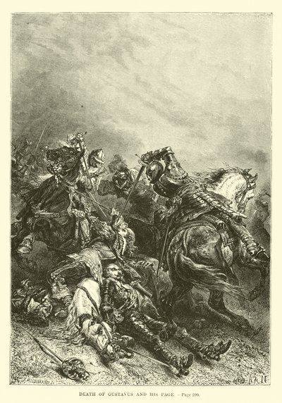 Gustavus og hans sides død af French School