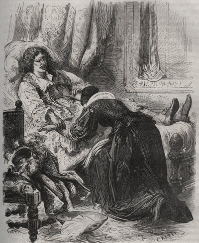 Jean Baptiste (Jean-Baptiste) Poquelins død, dit Moliere (1622-1673), 17. februar af French School