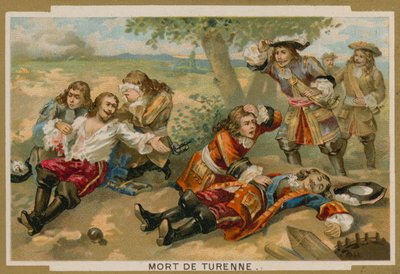 Marshal Turennes død i slaget ved Salzbach, 27. juli 1675 af French School
