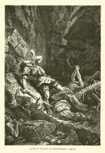 Rolands død i Roncesvalles af French School