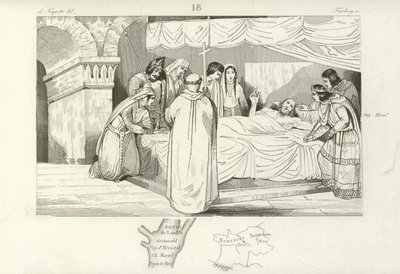 Death of the Frankish statesman Pepin of Heristal, 714  af French School