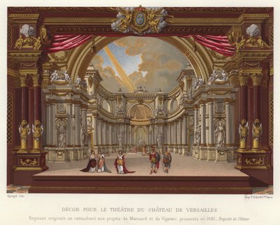 Udsmykning til Theatre du Chateau de Versailles (chromolitho) af French School