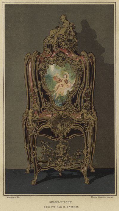 Dekoreret serre-bijoux af Joseph Emmanuel Zwiener, 1800-tallet af French School