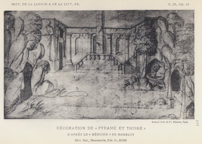 Dekoration af Pyramus og Thisbe (litho) af French School