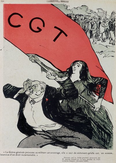 Demonstration og flag for CGT - i "" L