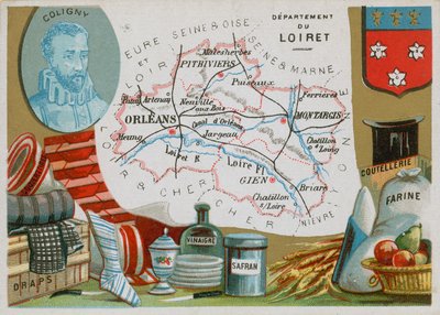 Department of Loiret i det nordlige centrale Frankrig af French School