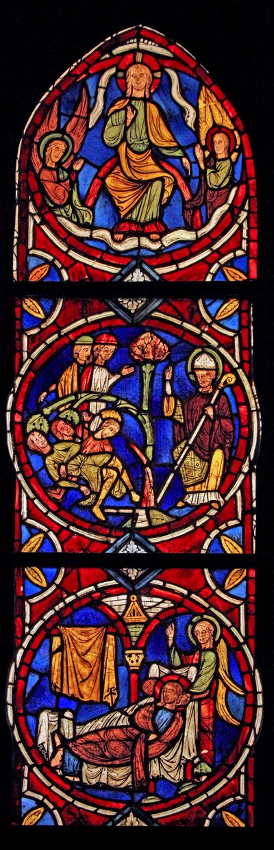 Afbilder Kristus og St. Martin, 3 scener fra kirken Varennes-Jarcy af French School