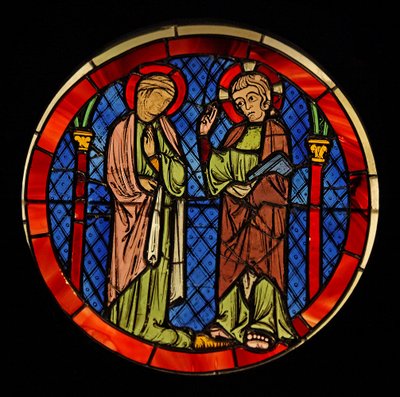Viser Kristus med en kvinde, ex Ste Chapelle af French School