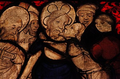 Viser en detalje fra forræderiet af Judas Betrayal, oprindeligt fra Church of Betton, Britanny af French School