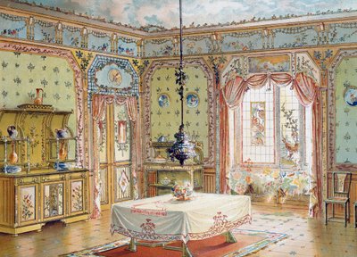 Design til spisestue fra magasinet La Decoration interieure (Home Decor) af French School