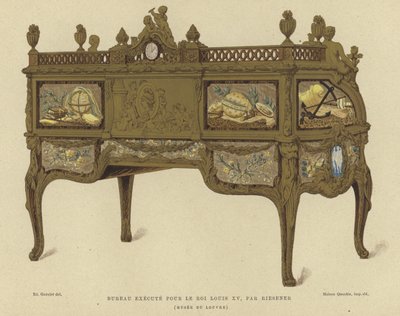 Skrivebord lavet til kong Louis XV af Frankrig af Jean Henri Riesener, 1700-tallet af French School